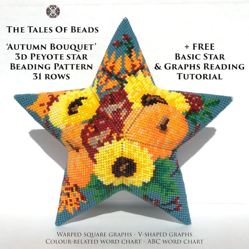 Peyote Star Pattern Autumn Bouquet Fall Beaded Star Seed Bead