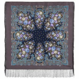 1830-1 Original Pavlovo Posad Russian Shawl 100% Wool scarf 89×89 cm
