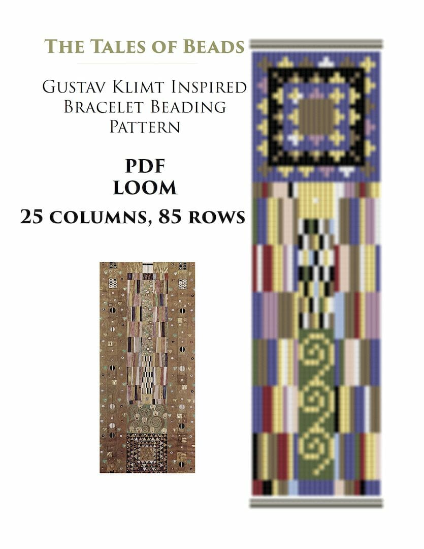 Loom Beaded Bracelet Pattern Klimt - Knight / Loom Seed Bead Patterns Cuff Bracelet 1 loom beading pattern klimt