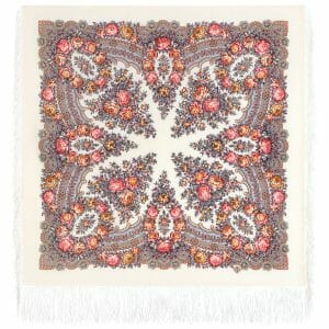 1960-3 Original Pavlovo Posad Russian Shawl 100% Wool scarf 89×89 cm