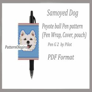SAMOYED DOG Bead pattern PDF file Bead pen wraps Bead cover pen Olegirabeadpatterns