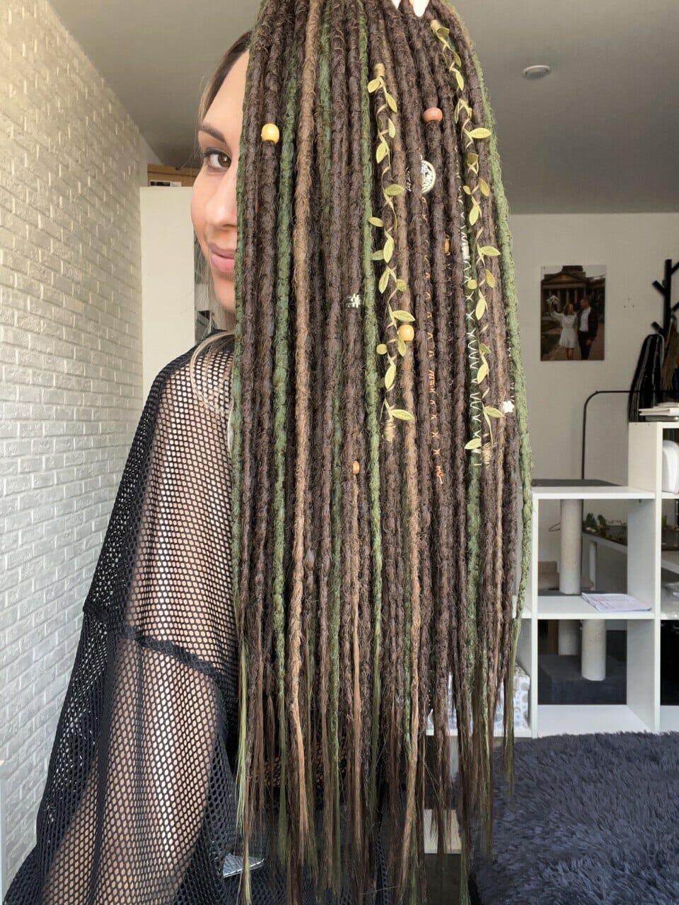 Forest Witch Dreads and Braids. Jewelry & Beads. Brown, Blonde and Green