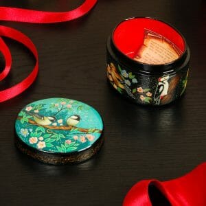Birds lacquer box hand-painted jewelry box handmade gift