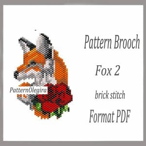 FOX 2 Brooch bead pattern PDF file Bead Fox pattern Bead Fox brooch Olegirabeadpatterns