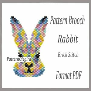 RABBIT Brooch bead pattern PDF file Bead Rabbit pattern Bead Rabbit brooch Olegirabeadpatterns