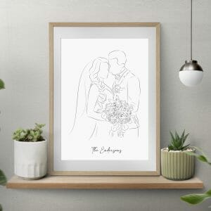 Mercado artesanal 633 Custom line drawing wedding portrait