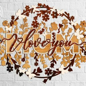 MUM Multilayer Cut Template Gift for Mother