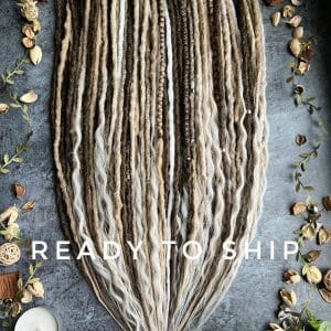 Black to gray ombre dreadlocks extensions