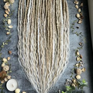 Blonde viking dreads and curls set. Boho dreads blonde