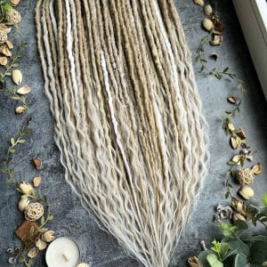 Blonde viking dreads and curls set. Boho dreads blonde