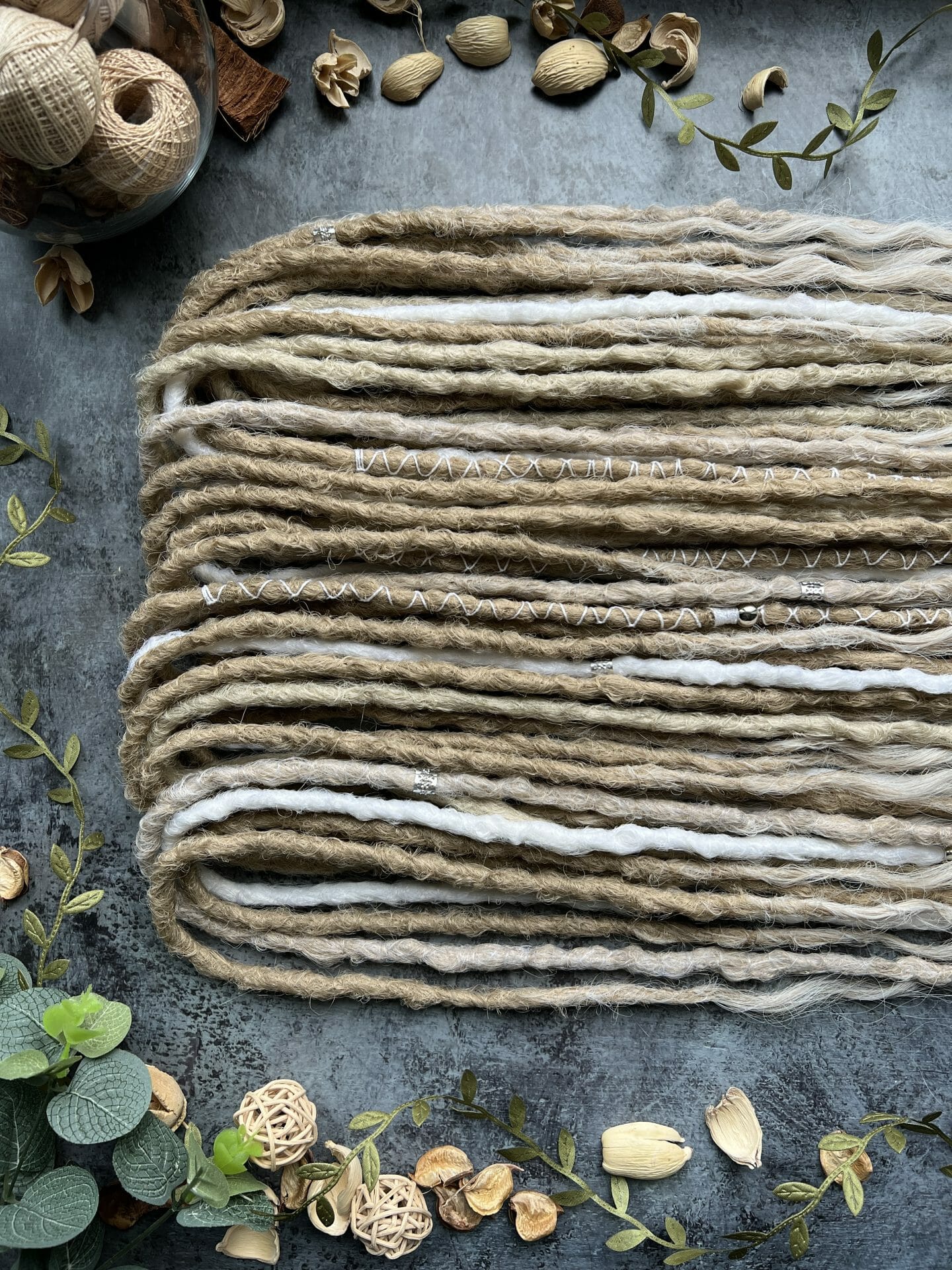Blonde viking dreads and curls set. Boho dreads blonde 5 Blonde viking dreads and curls set. Boho dreads blonde - Image 5