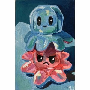 Octopus painting 4*6″ under the sea funny art