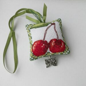 Pincushion cherry and pear