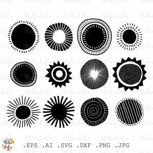 Sun Svg Mystical Boho Silhouette