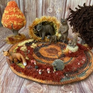The rug is Autumn. rug for children developing play mat knitted rug Montessori