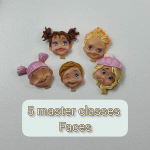 Polymer clay faces, 5 video step by step, without mold, video tutorials