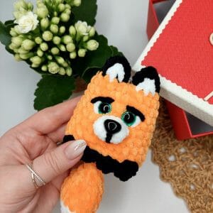 Crochet pattern keychain Amigurumi fox