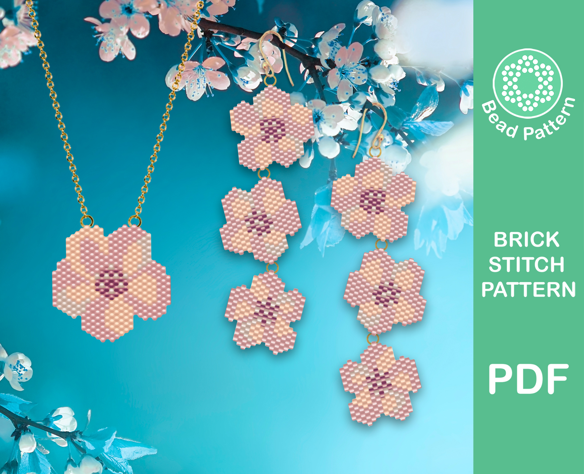 Stitch Flower Earrings Beaded Brick Stitch Earrings Miyuki Delica