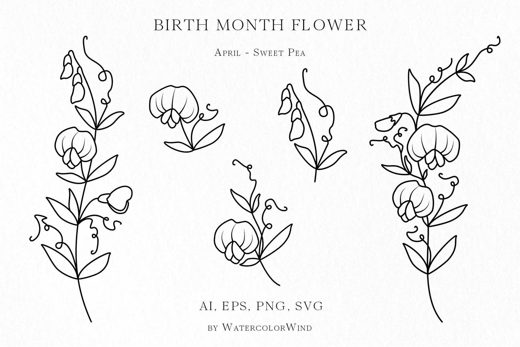 25 Birth Month Flowers Bundle Vector Illustrations 22 25 Birth Month Flowers Bundle Vector Illustrations - Image 22