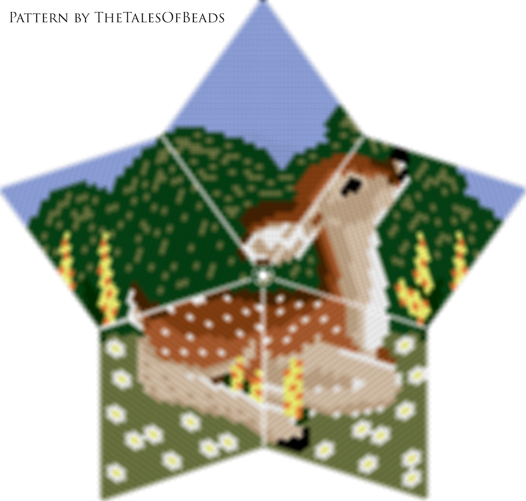 Peyote Star Pattern Fawn - Beaded Star Deer Seed Bead Christmas Ornament -  Crealandia