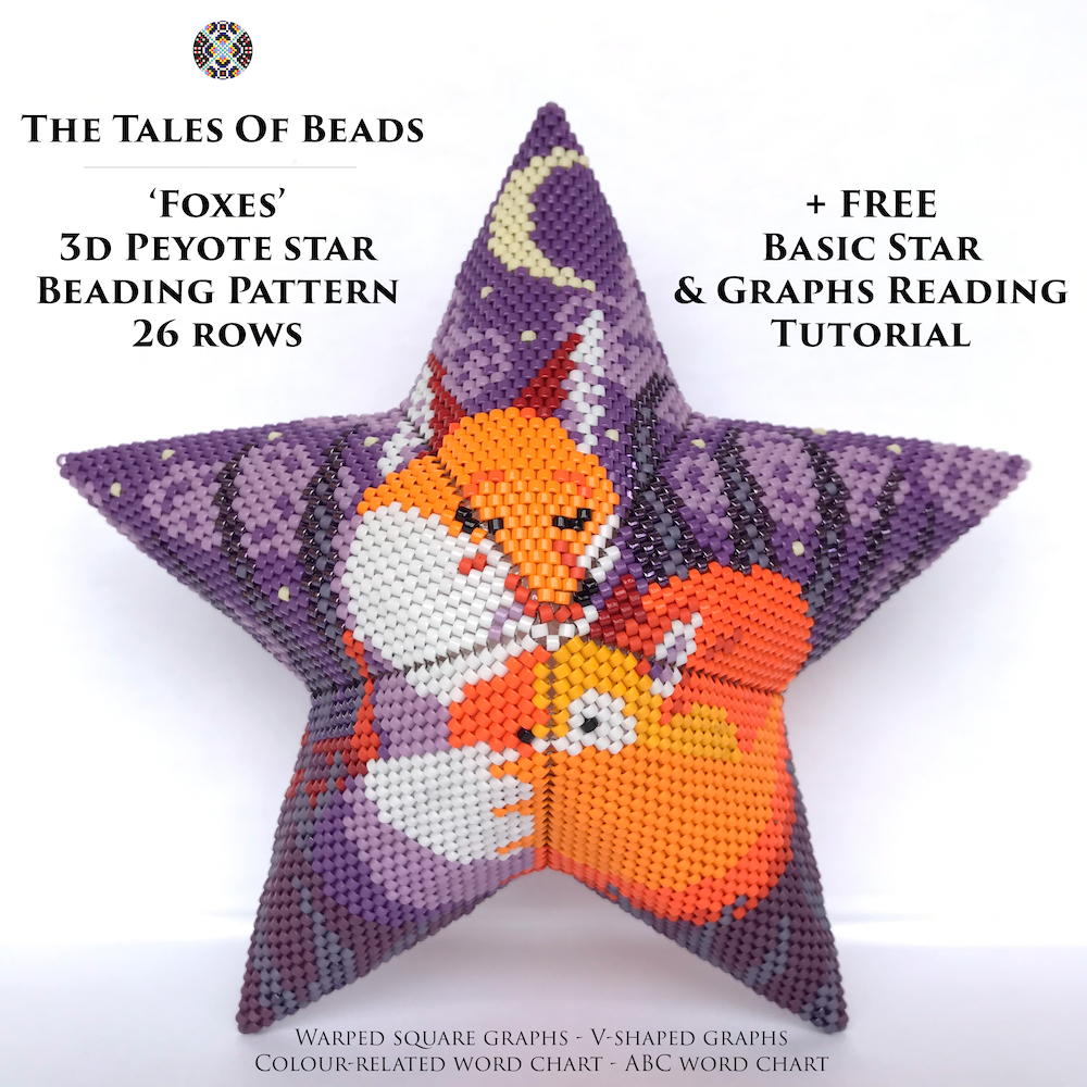 Peyote Star Pattern Foxes - Beaded Star Mother's Day 1 beaded stars patterns