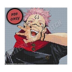 anime cross stitch pattern itadori jujutsu