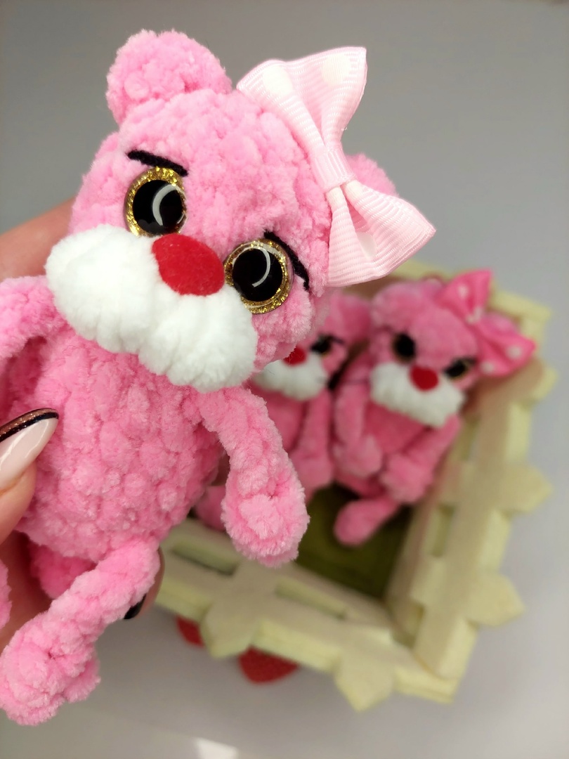 Amigurumi Crochet Pattern , knitted keychain Pink Panth 1 Amigurumi Crochet Pattern , knitted keychain Pink Panth