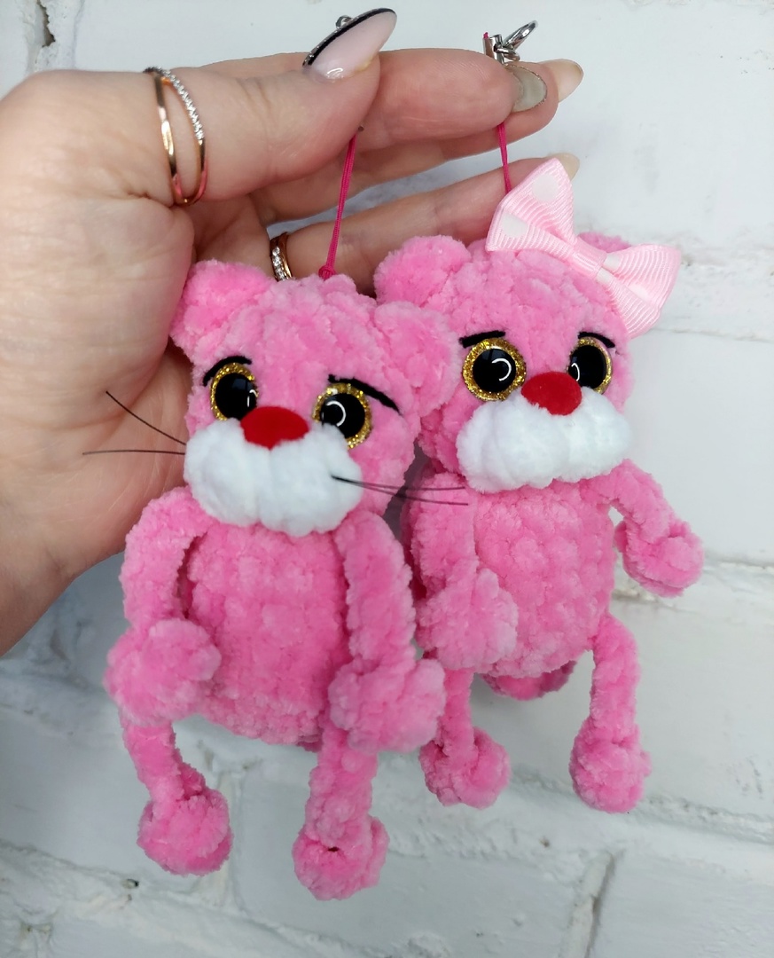Amigurumi Crochet Pattern , knitted keychain Pink Panth 3 Amigurumi Crochet Pattern , knitted keychain Pink Panth - Image 3
