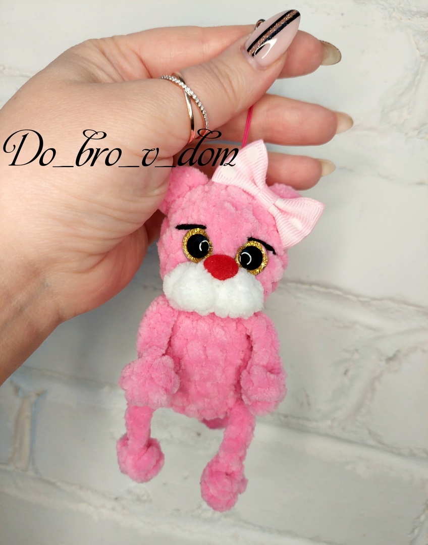 Amigurumi Crochet Pattern , knitted keychain Pink Panth 4 Amigurumi Crochet Pattern , knitted keychain Pink Panth - Image 4