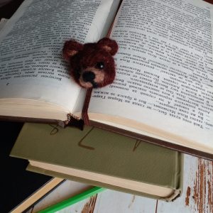 Handmade Marketplace 517 Felted bookmark-animal made of wool. Bear