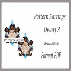 DWARF 3 Earrings bead patterns PDF file Beading patterns Beading earrings Beading Dwarf Olegirabeadpatterns