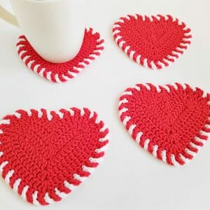 Crochet coasters Christmas pattern for beginners