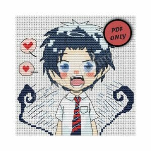 Anime cross stitch pattern Rin Okumura, Blue Exorcist