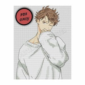 Cross stitch pattern Animation Casual Boy Oikawa PDF