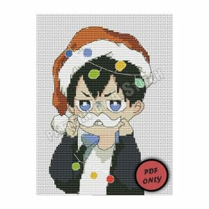 Handmade Marketplace 528 Anime crossstitch pattern Kageyama Haikyuu Xmas