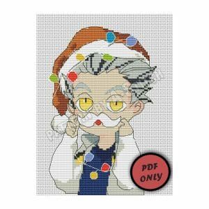 Mercado artesanal 576 Anime cross stitch pattern Bokuto Haikyuu Xmas