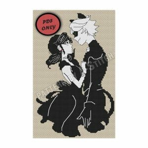 Cross stitch pattern Lady Bag and Cat Noir PDF