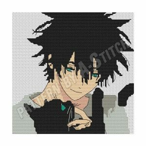 Anime cross stitch pattern Jujutsu Kaisen Fushiguro Cat