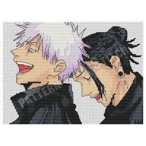 Anime cross stitch pattern Suguru and Gojo