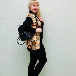 Crocheted vest made of 50% Turkish wool and 50% acrylic