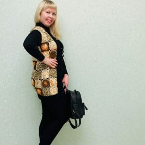 Crocheted vest made of 50% Turkish wool and 50% acrylic