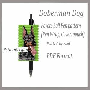 DOBERMAN DOG Bead pattern PDF file Bead pen wraps Bead cover pen Olegirabeadpatterns