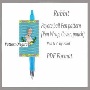 Rabbit Bead pattern PDF file Easter Bead pen wraps Bead cover pen Olegirabeadpatterns