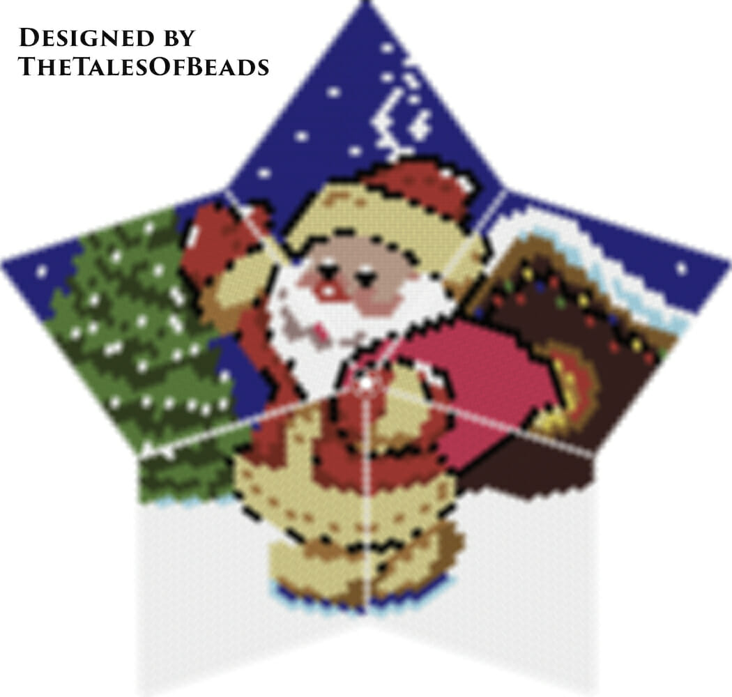 Peyote Star Pattern Santa - Beaded Star Christmas Seed Bead Ornament 2 santa beaded star pattern