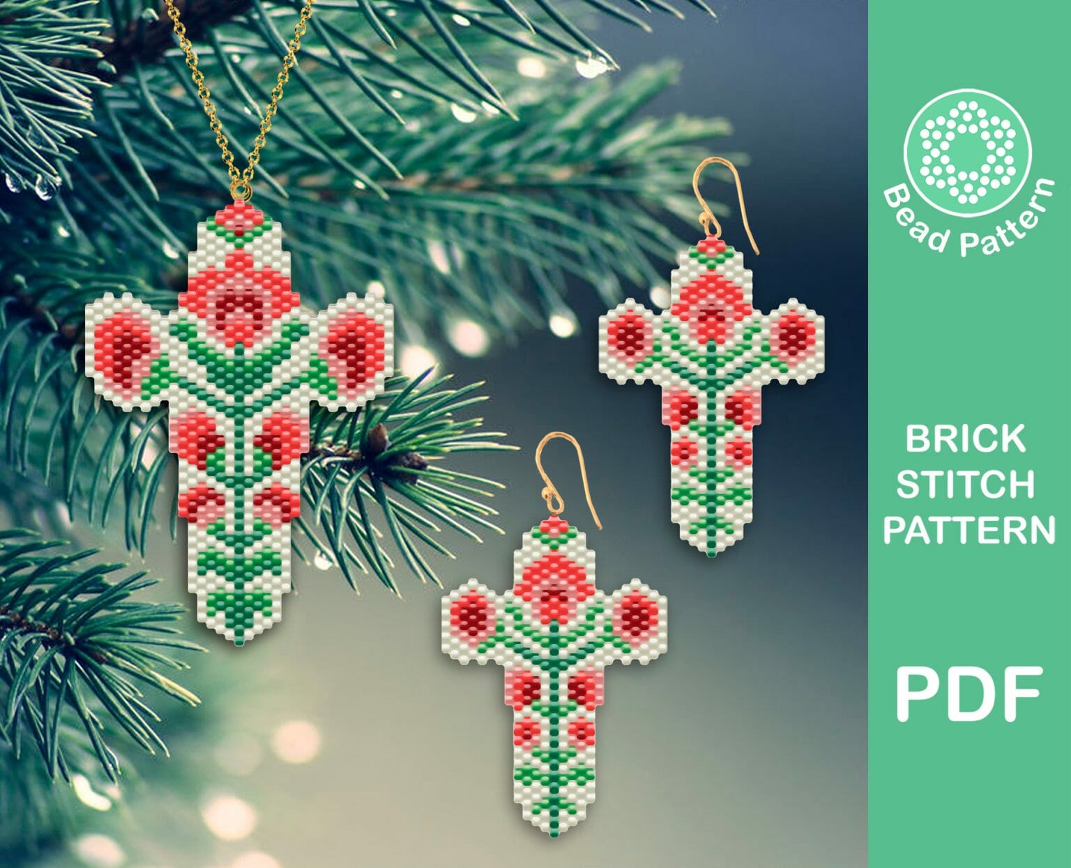 Cross Pattern Brick Design Cross brick stitch patterns PDF miyuki delica