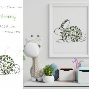 Easter Bunny Watercolor Sublimation, PNG, JPEG