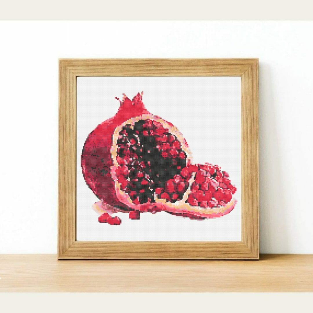 Pomegranate cross stitch pattern, cross stitch chart PDF 6 Pomegranate cross stitch pattern, cross stitch chart PDF - Image 6