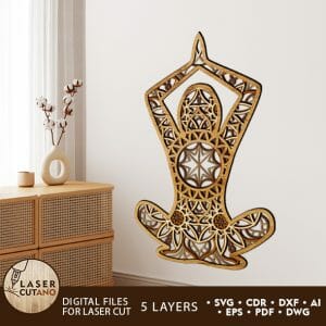 Yoga Multilayer Laser Cut File Mandala 3d Paper Cut