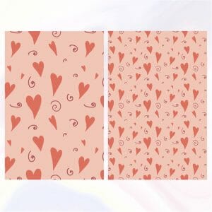 digital seamless pattern flying hearts