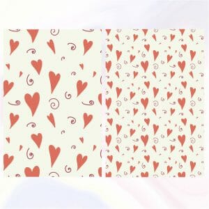 digital seamless pattern flying hearts